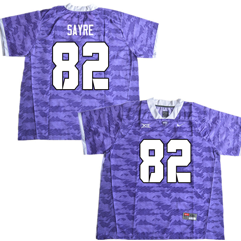 Men #82 Cole Sayre TCU Horned Frogs College Football Jerseys Sale-Limited Purple
